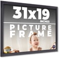 thumbnail image 1 of 31x19 Frame Black Passaggi Solid Wood Picture Frame Width 1.5 Inches | Interior Depth 0.5 Inches |, 1 of 8