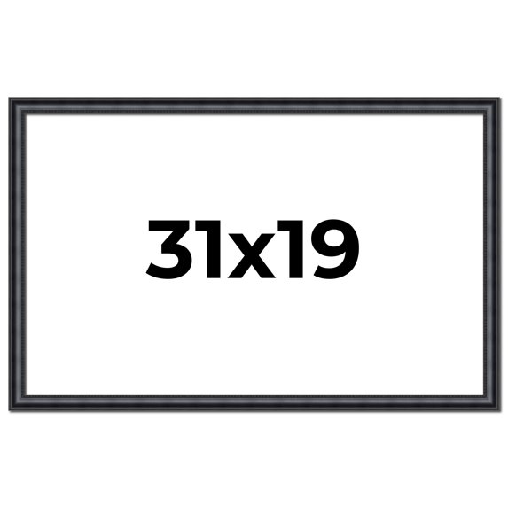 31x19 Frame Black Real Wood Picture Frame Width 1.25 inches | Interior Frame Depth 0.5 inches |