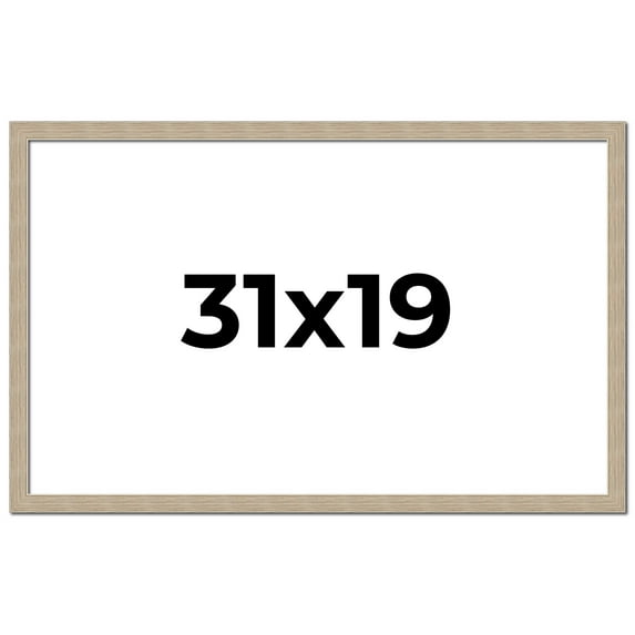 31x19 Frame Grey Solid Wood Picture Frame Width 1 Inches | Interior Frame Depth 0.5 Inches |