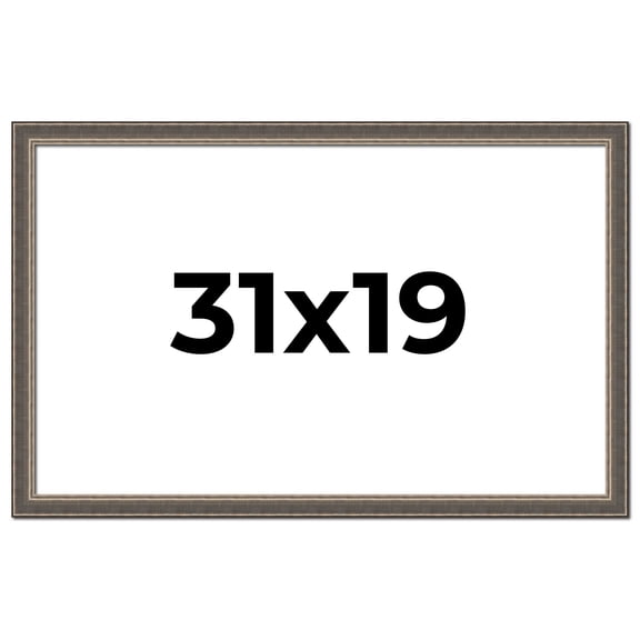 31x19 Frame Silver Real Wood Picture Frame Width 1.25 Inches | Interior Frame Depth 0.5 Inches |