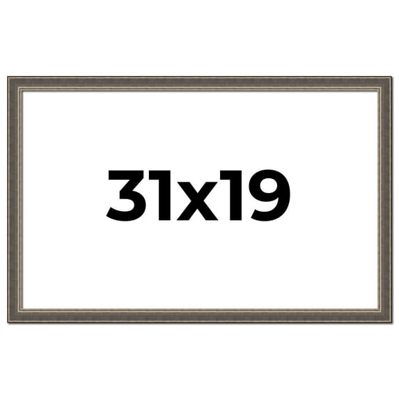 31x19 Frame Silver Real Wood Picture Frame Width 1.25 Inches | Interior Frame Depth 0.5 Inches |