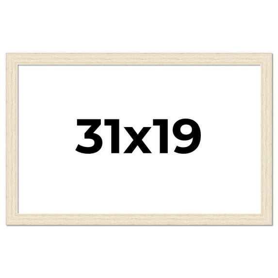 31x19 Frame White Real Wood Picture Frame Width 1.5 inches | Interior Frame Depth 0.5 inches | Barn