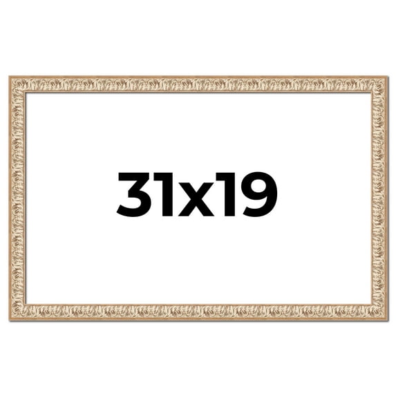 31x19 Frame White Real Wood Picture Frame Width 1.5 inches | Interior Frame Depth 0.5 inches |