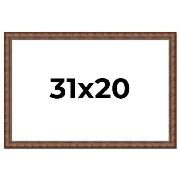 31x20 Dark Brown Bamboo Real Wood Picture Frame Width 1.5 inches | Interior Frame Depth 0.5 inches