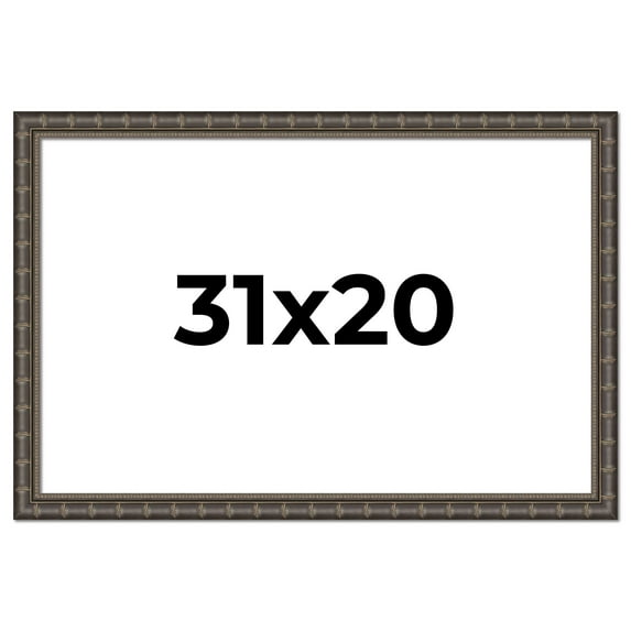 31x20 Frame Black Bamboo Solid Wood Picture Frame Width 1.5 Inches | Interior Frame Depth 0.5