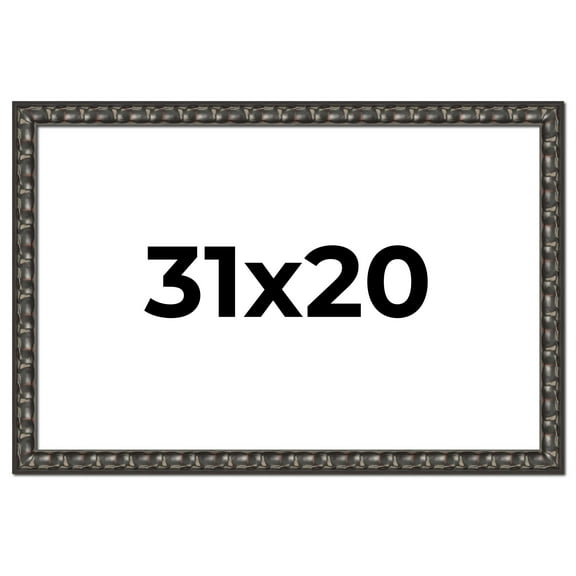 31x20 Frame Black-Brown Medieval Solid Wood Picture Frame | 1.5 Inch Moulding Width | Gotham