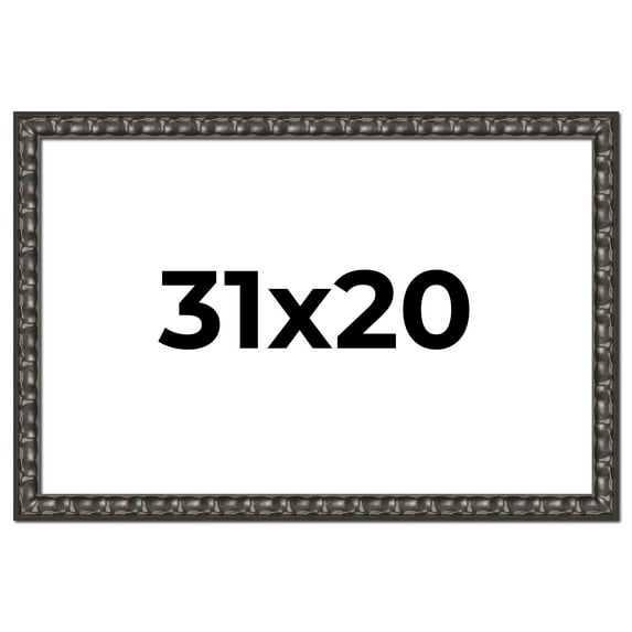 31x20 Frame Black-Brown Medieval Solid Wood Picture Frame | 1.5 Inch Moulding Width | Gotham