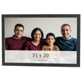 thumbnail image 1 of 31x20 Frame Black Charcoal Grey Wood Textured Picture Frame | 0.75 Inch Moulding Width | Gunmetal, 1 of 8