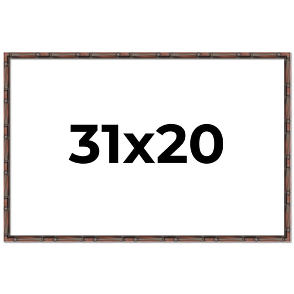31x20 Frame Brown Bamboo with Dark Coffee/Walnut Finish | Solid Wood Picture Frame Width 0.75