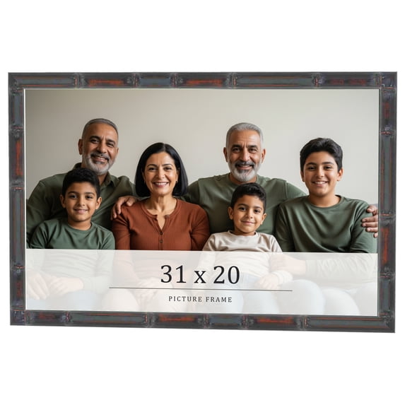 31x20 Frame Brown Bamboo with Dark Coffee/Walnut Finish | Solid Wood Picture Frame Width 0.75