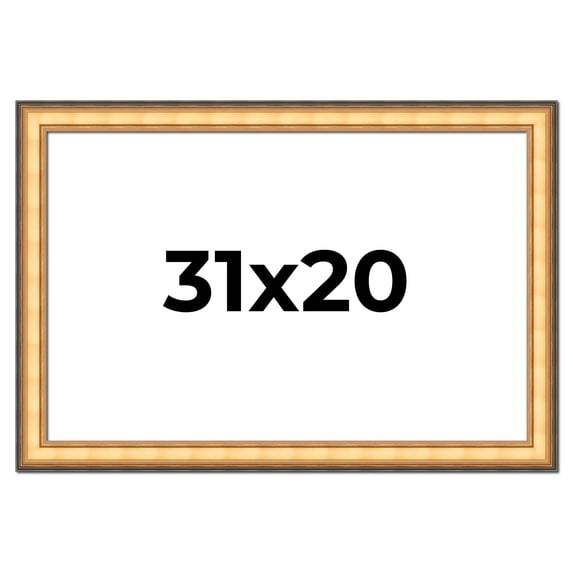 31x20 Frame Gold Plein Aire Solid Wood Picture Frame Width 2 Inches | Interior Frame Depth 0.5