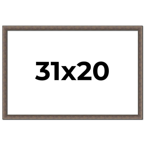 31x20 Frame Silver Real Wood Picture Frame Width 1.25 Inches | Interior Frame Depth 0.5 Inches |