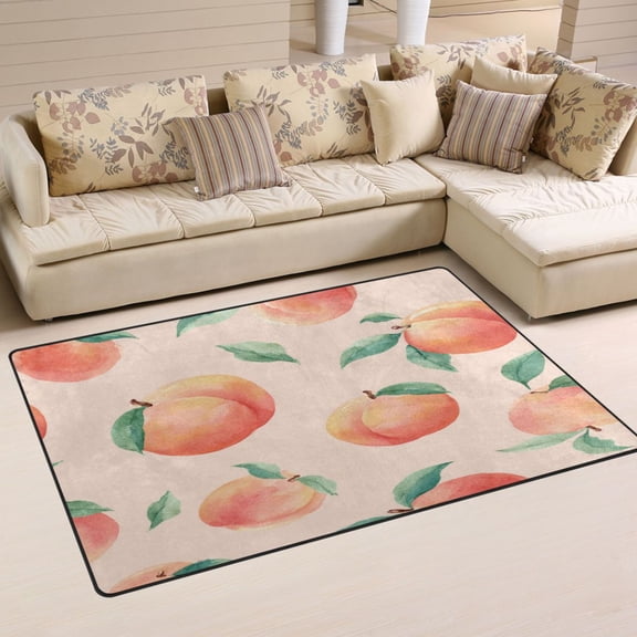 31x20in Area Rug Machine Washable Floor Mats Skid-Resistant Backing Carpet for Home Kitchen Bedroom Pale Pink Peach's Pattern