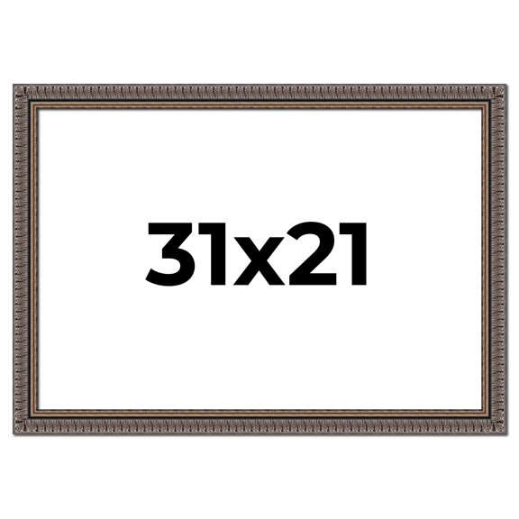 31x21 Frame Black Feather Payton Ornate Solid Wood Picture Frame Width 1.75 Inches | Interior Depth
