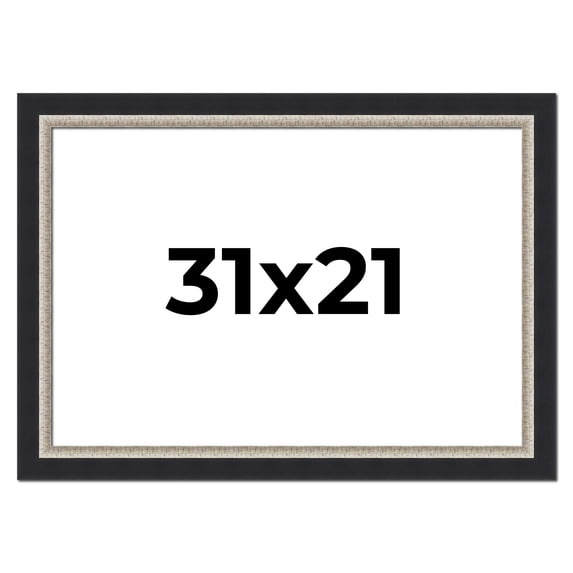 31x21 Frame Black Real Wood Picture Frame Width 2.25 Inches | Interior Frame Depth 0.5 Inches |