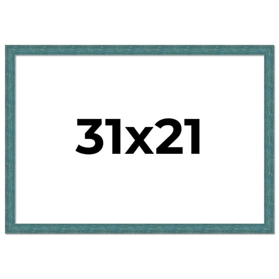 31x21 Frame Blue Rustic Barnwood Solid Wood Picture Frame Width 1.25 Inches | Interior Depth 0.5