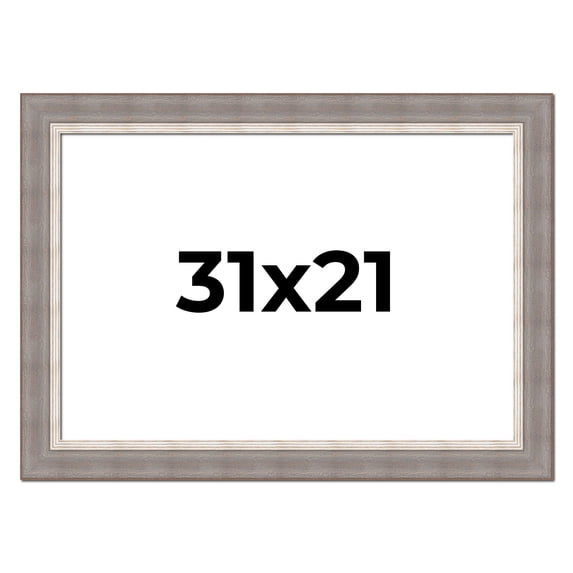 31x21 Frame Grey Real Wood Picture Frame Width 2.75 Inches | Interior Frame Depth 0.5 Inches |