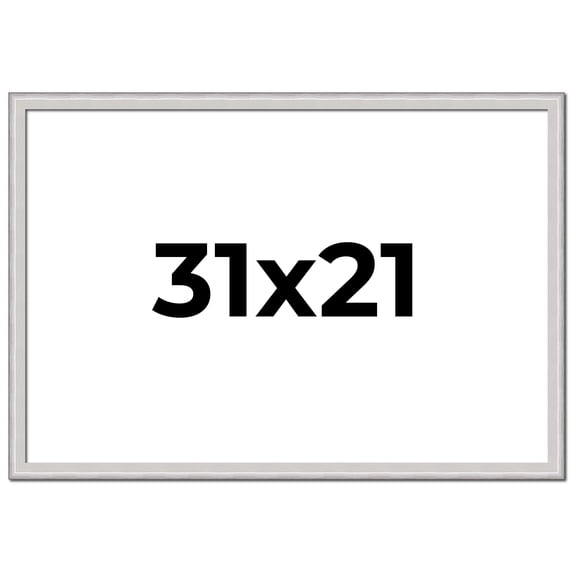31x21 Frame Silver Inner Slope Bevel Picture Frame | 1 Inch Moulding Width | 0.75 Inch Rabbet Depth