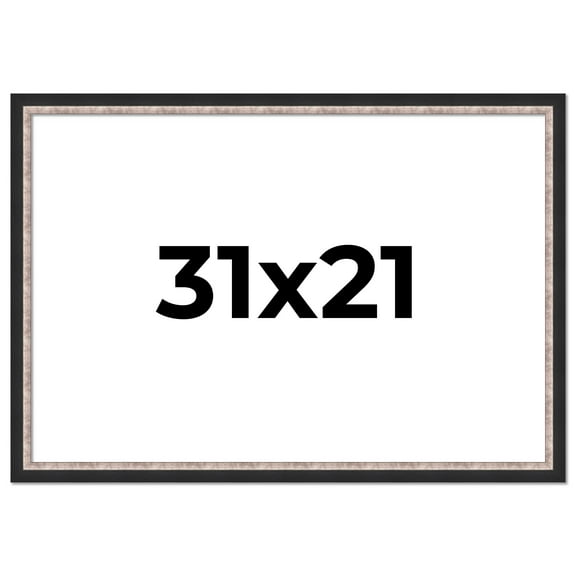 31x21 Frame Silver Real Wood Picture Frame Width 1.25 Inches | Interior Frame Depth 0.75 Inches |