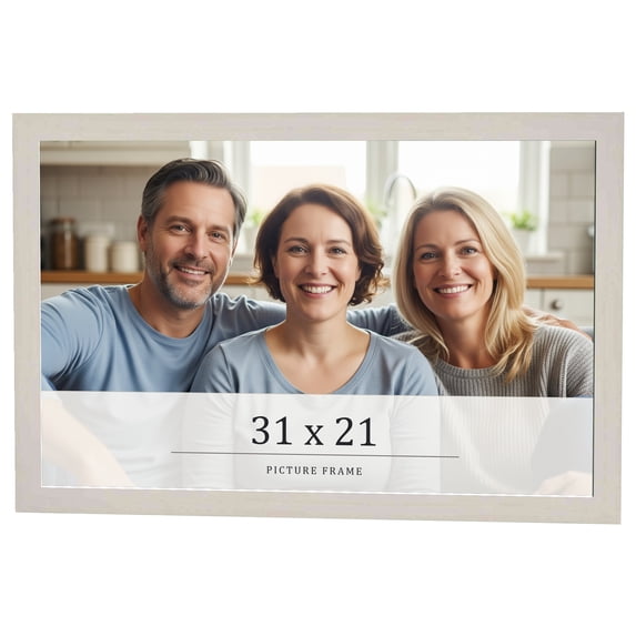 31x21 Frame White Wheat Solid Wood Picture Frame | Moulding Width 0.75 Inches | Interior Depth 0.5