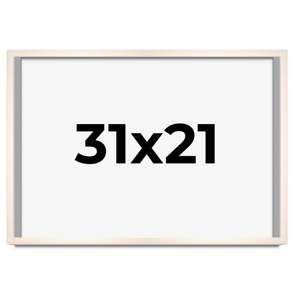 31x21 Shadow Box Cream of Wheat White Washed Display Frame | 0.875 Inches Deep Solid Wood Shadowbox