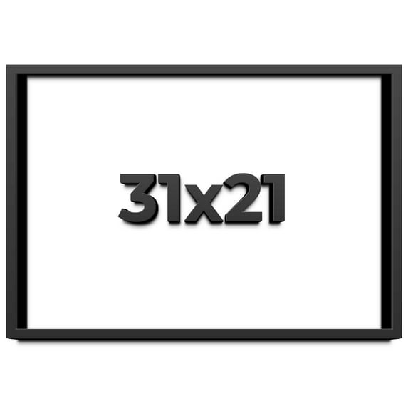 31x21 Shadow Box Frame Black | 2 Inches Deep Real Wood Contemporary Shadowbox Display Frame | UV