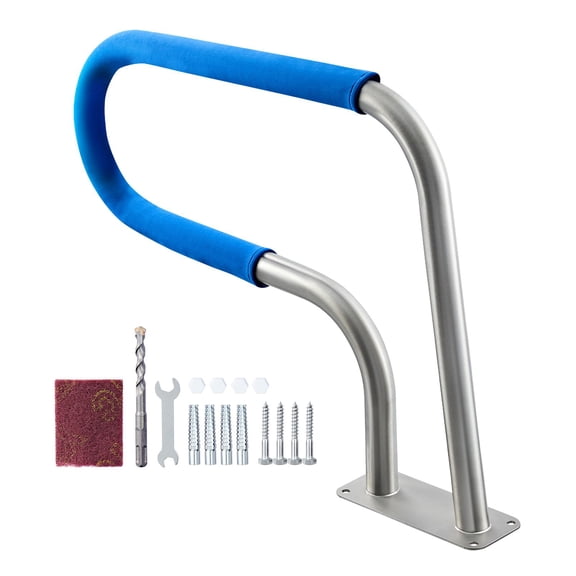 31x22 Inch Heavy Duty 304 Stainless Steel Pool Handrail Detachable Nonslip Sleeve 220 lbs Load Capacity for Poolside Spa Water Parks