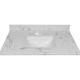 thumbnail image 1 of 31x22-inch Carrara White Vanity Top with Ceramic Sink Fits Standard Cabinets for Stylish Bathrooms, 1 of 6