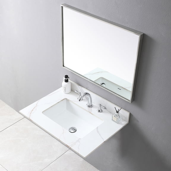 31x22x0.59-inch Stone Vanity Top | Complemented with Backsplash | Pre-sealed for Added Protection