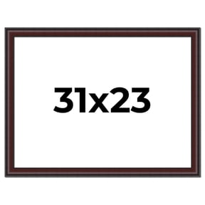 31x23 Frame Brown Round Mahogany Solid Wood Picture Frame | 1.625 Inch Moulding Width | with UV