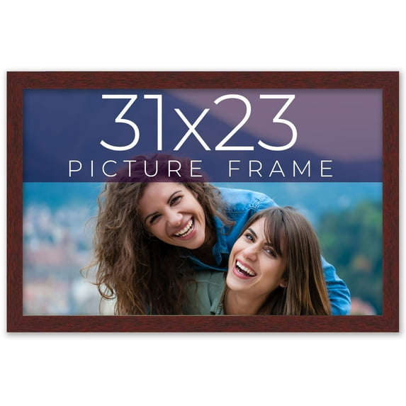 31x23 Frame Brown Solid Wood Picture Frame Width 0.75 Inches | Interior Frame Depth 0.5 Inches |