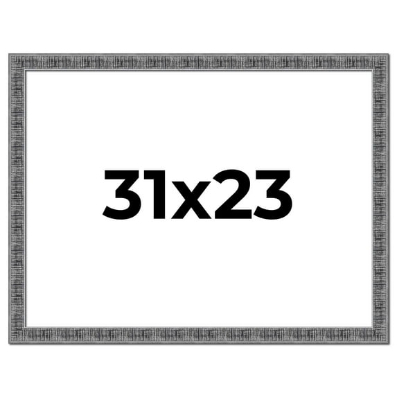 31x23 Frame Silver Black Rustic Sonoma Solid Wood Picture Frame | 1.5 Inch Moulding Width |