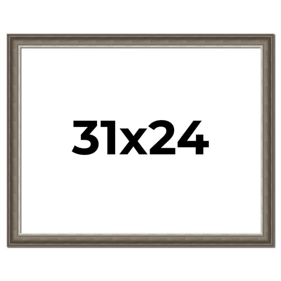 31x24 Frame Brown Solid Wood Picture Frame | 1.75 Inch Moulding Width | Austin Frame Complete with