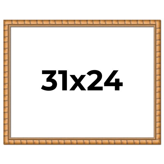 31x24 Frame Gold Real Wood Picture Frame Width 1.5 inches | Interior Frame Depth 0.5 inches |