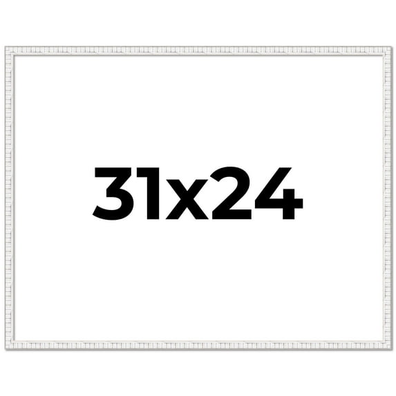 31x24 Frame White Real Wood Picture Frame Width 0.75 inches | Interior Frame Depth 0.5 inches |