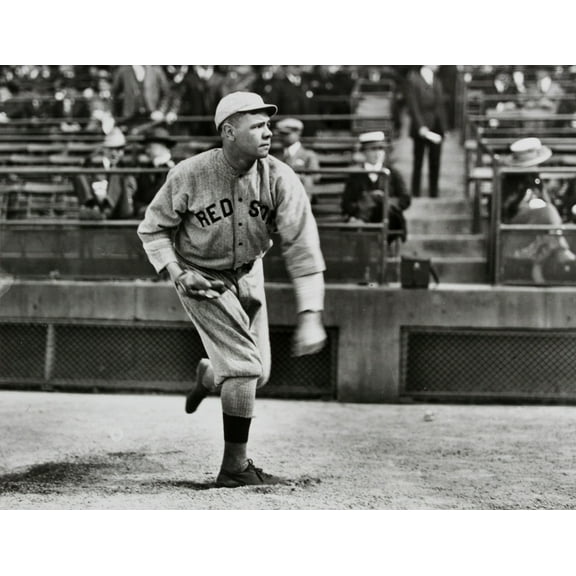 31x24in Babe Ruth Boston pitching 【Coated Paper】