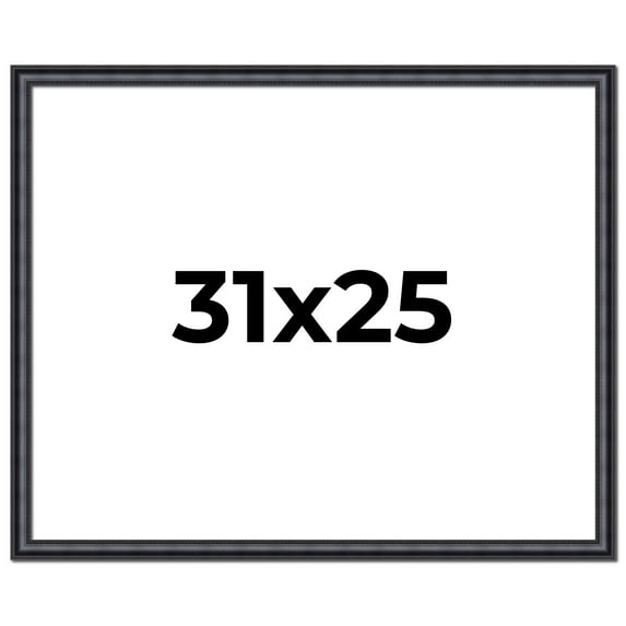 31x25 Frame Black Real Wood Picture Frame Width 1.25 inches | Interior Frame Depth 0.5 inches |