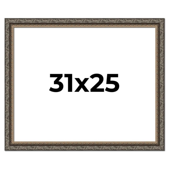 31x25 Frame Black Real Wood Picture Frame Width 2 inches | Interior Frame Depth 0.5 inches | Fitz