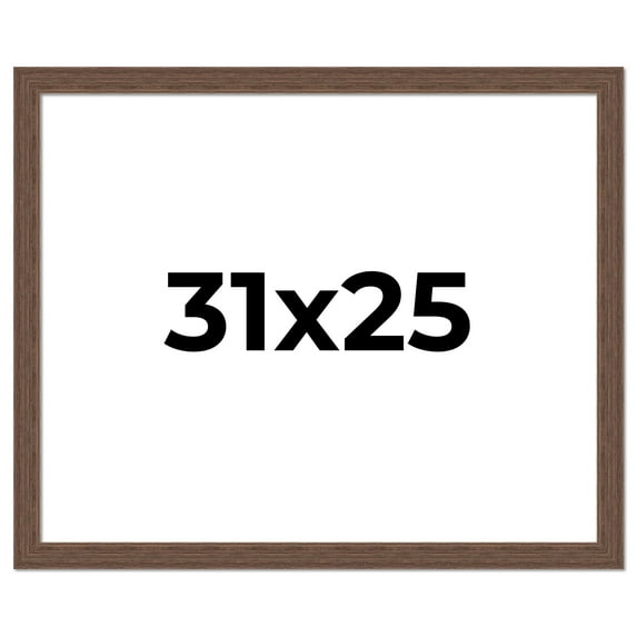 31x25 Brown Barnwood Picture Frame - With Acrylic Front and Foam Board Backing