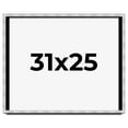 thumbnail image 1 of 31x25 Frame Brushed Silver Solid Wood Picture Frame | 0.75 Inch Moulding Width | Rabbet Depth 0.75, 1 of 5