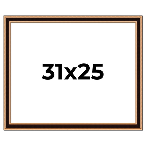 31x25 Frame Gold Brown Plein Air Vintage Solid Wood Picture Frame | 1.75 Inches Moulding Width |