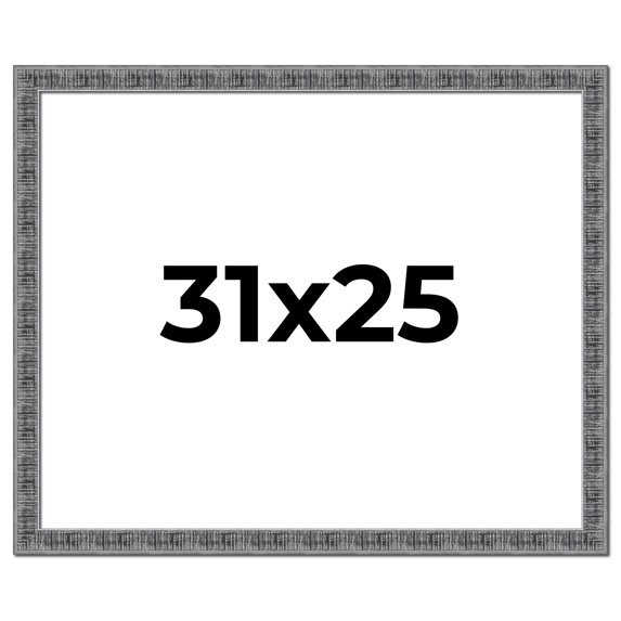 31x25 Frame Silver Black Rustic Sonoma Solid Wood Picture Frame | 1.5 Inch Moulding Width |