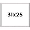 thumbnail image 1 of 31x25 Frame Silver Inner Slope Bevel Picture Frame | 1 Inch Moulding Width | 0.75 Inch Rabbet Depth, 1 of 8
