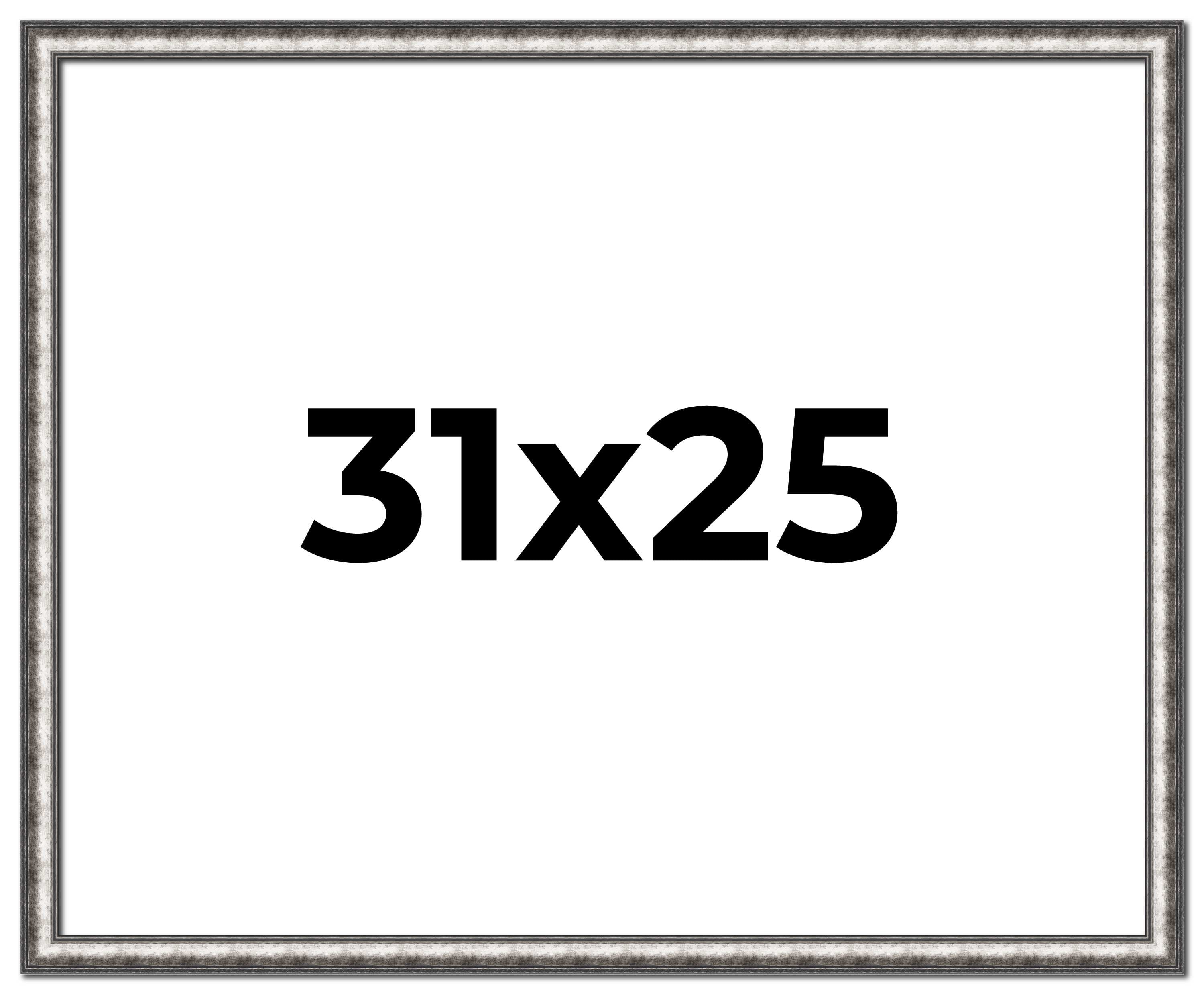 31x25 Frame Silver Real Wood Picture Frame Width 1.125 Inches ...