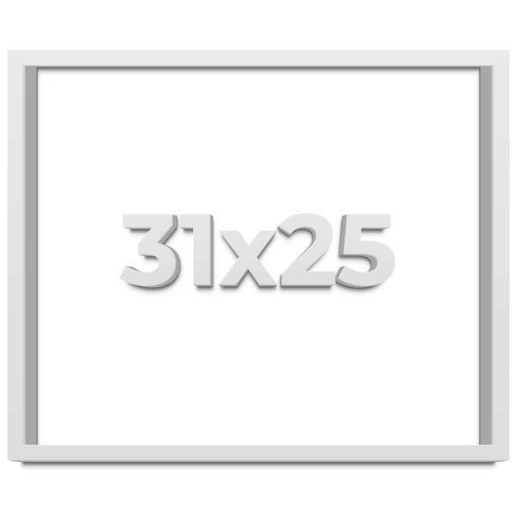 31x25 Shadow Box High Gloss White Display Frame | 1.625 Inches Deep | 1 Inch Moulding Width | Solid
