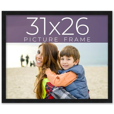 31x26 Frame Black Real Wood Picture Frame Width 0.75 inches | Interior Frame Depth 0.5 inches |