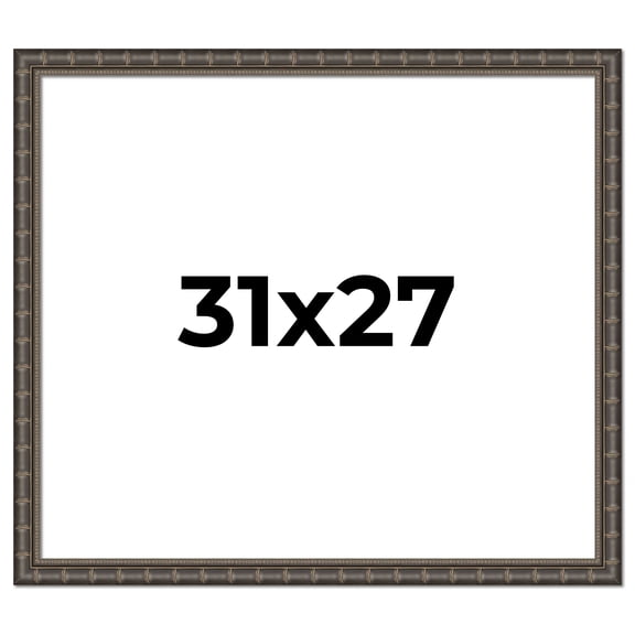 31x27 Frame Black Bamboo Solid Wood Picture Frame Width 1.5 Inches | Interior Frame Depth 0.5