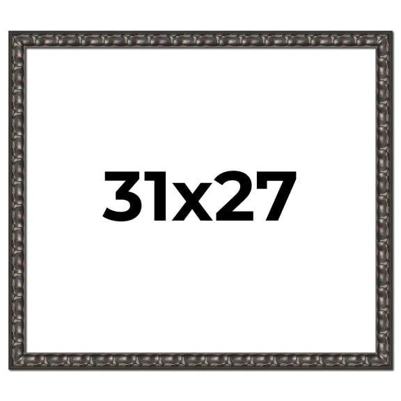 31x27 Frame Black-Brown Medieval Solid Wood Picture Frame | 1.5 Inch Moulding Width | Gotham