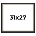 thumbnail image 1 of 31x27 Frame Black Real Wood Picture Frame Width 2.25 Inches | Interior Frame Depth 0.5 Inches |, 1 of 8