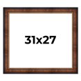 thumbnail image 1 of 31x27 Frame Brown Walnut Gold Ornate Trim Solid Wood Plein Air Picture Frame | 3 Inch Moulding, 1 of 8